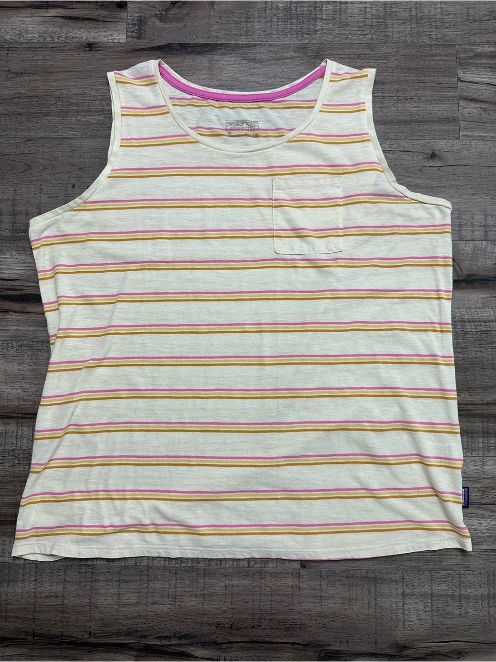 Patagonia Striped Mainstay Tank Top Organic Cotton Athleisure Hiking Gorpcore XL